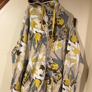 EUC Vintage Y2K Miskeen Originals Embroidered Zip Hoodie Streetwear Jacket 2XL